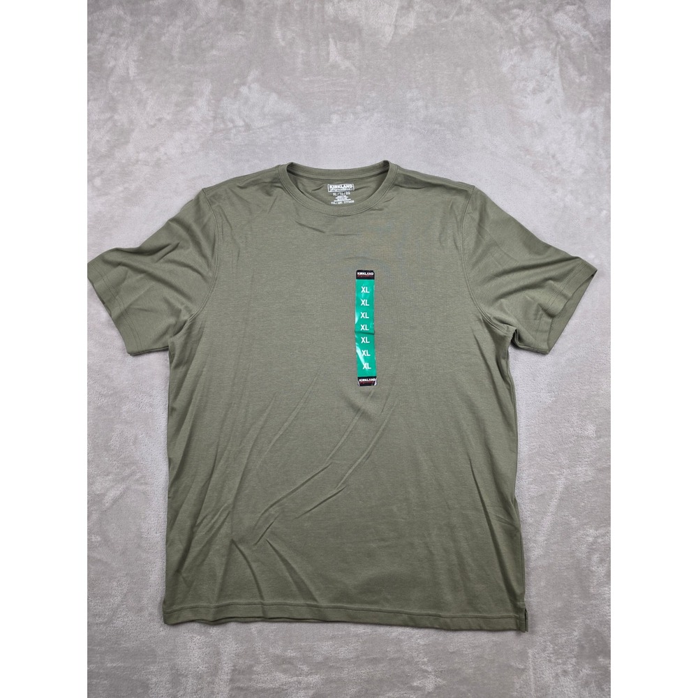 Kirkland Signature Pima Cotton Tee Mens XL Green Short Sleeve Crew Neck T-Shirt